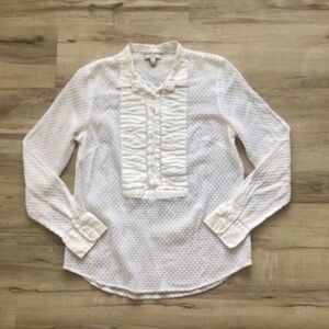 J. Crew Textured White Blouse